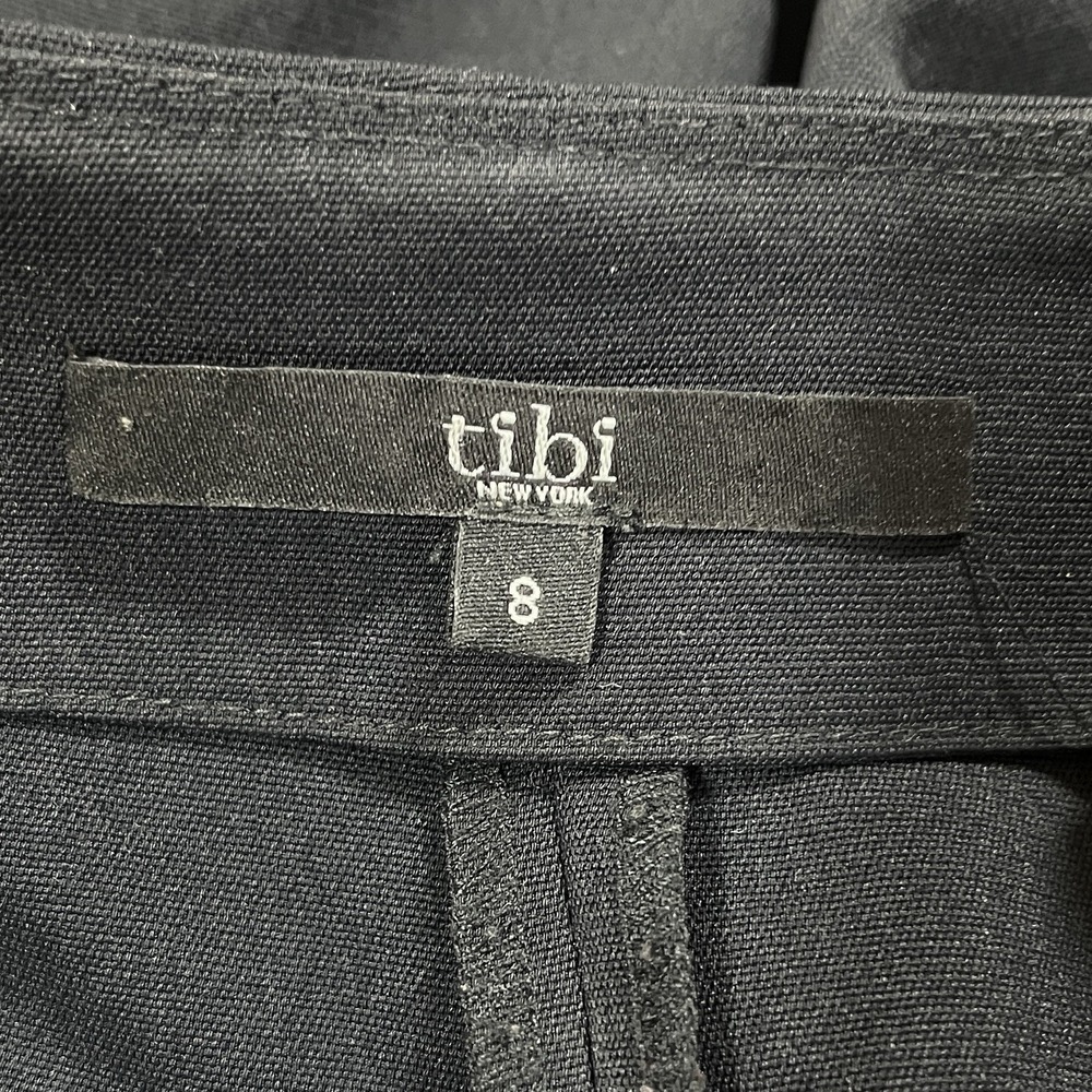 Tibi Drape Twill Crop Jumpsuit Size 8 Black Button Front Cargo Pockets Utility - Picture 6 of 9